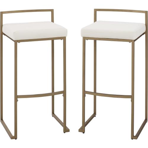 Présentation de Présentation Tabourets de bar crème doré, Crosley Furniture, lot de 2