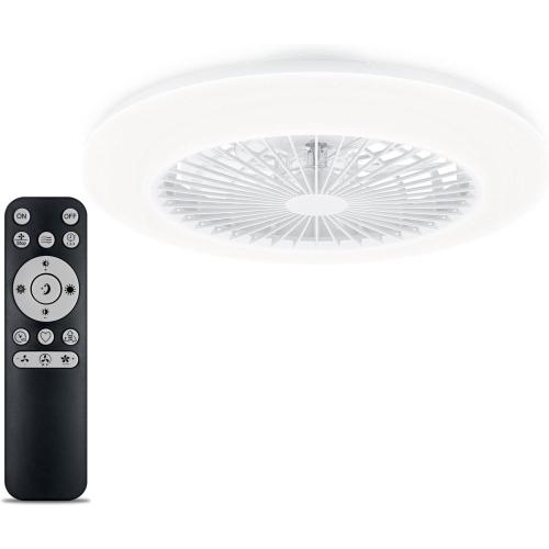 Présentation de Zoom sur Plafonnier Plat Ventilateur Philips Amigo, Télécommande Incluse