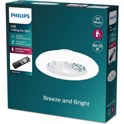 Présentation Plafonnier Plat Ventilateur Philips Amigo, Télécommande Incluse