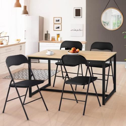 Présentation de Chaises Pliantes KITY Noires, Lot de 4, PU en situation