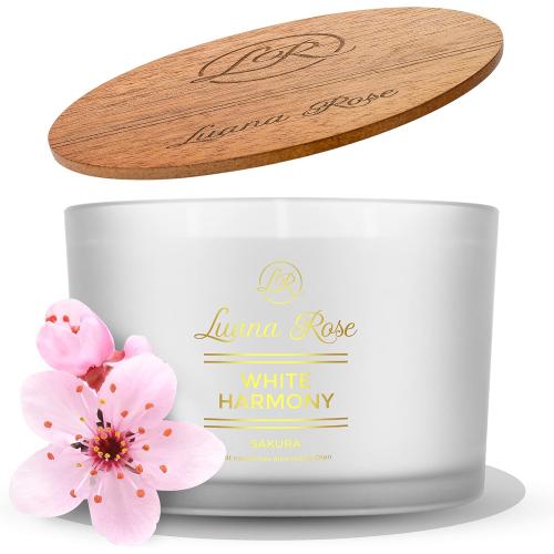 Présentation de Coffret cadeau bougie parfumée 3 mèches Luana Rose en situation