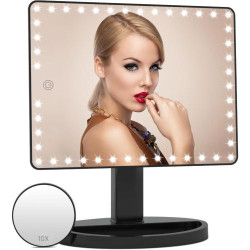 Présentation Miroir maquillage lumineux FASCINATE, 45 LED, tactile, portable