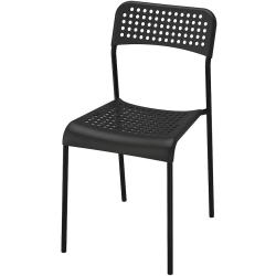 Présentation Chaise Empilable Adde Noir, Plastique, Cadre Acier