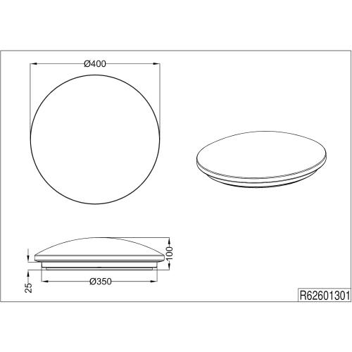 Présentation de Zoom sur Plafonnier Blanc Plastique 18W, Design Moderne, Écoénergétique