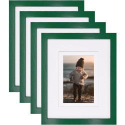 Présentation Cadres photo en bois vert Kinlink, lot de 4, plexiglas