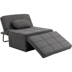 Présentation Fauteuil chauffeuse 3 en 1 inclinable, pouf, noir, gris