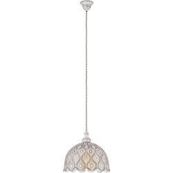 Suspension Eglo Talbot, Acier Blanc Antique, 60W en situation