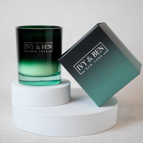 Présentation de Zoom sur Bougie parfumée luxe IVY et BEN, cire soja, cadeau