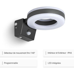 Luminaire Extérieur LED Anthracite, Détecteur de Mouvement 20W en situation