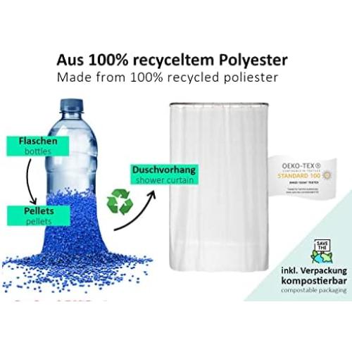 Présentation de Zoom sur Rideau de Douche Pissenlit Aquarelle - Polyester Résistant et Lavable