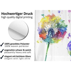 Rideau de Douche Pissenlit Aquarelle - Polyester Résistant et Lavable en situation