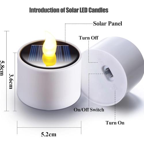 Présentation de Zoom sur PChero Bougies LED Solaires Rechargeables, Étanches, Blanches