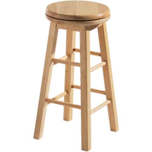 Présentation de Présentation Tabouret Bois Pivotant Hévéa, Design Élégant, Confort Optimal