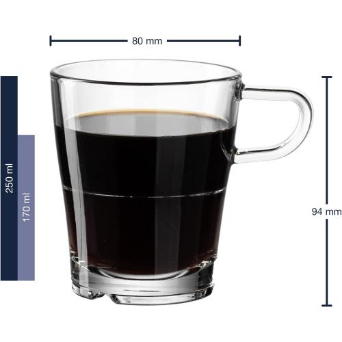 Présentation de Zoom sur Mug Senso Verre Transparent Set de 6, LEONARDO