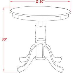 Table salle à manger ronde bois massif East West Furniture en situation