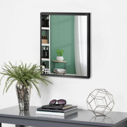 Présentation Miroir salle de bain décoratif, cadre métal noir, design moderne