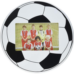 Présentation Cadre Photo Ballon de Foot Bois Noir Blanc, Design Sportif