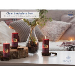 Bougies piliers rouges Royal Imports, lot de 6, décoration en situation