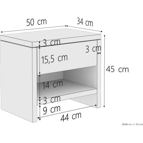 Présentation de Zoom sur Table de chevet en hêtre massif, style moderne, Erst Holz