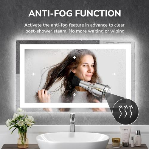 Présentation de Miroir Salle de Bain Double LED, Anti-buée, Verre Securité en situation