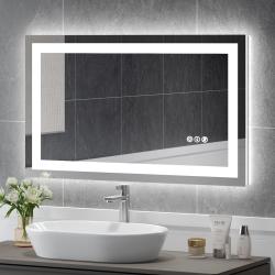 Présentation Miroir Salle de Bain Double LED, Anti-buée, Verre Securité