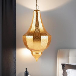 Présentation Lampe Suspension Marrakesch, Luminaire Marocain Doré, Vintage