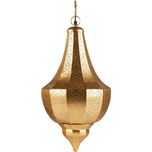 Présentation de Zoom sur Lampe Suspension Marrakesch, Luminaire Marocain Doré, Vintage