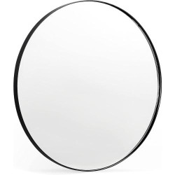 Présentation Miroir Rond Noir Minuover, Cadre Métal, Décoration Intérieure