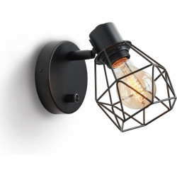 Présentation Applique Murale Industrielle Dimmable Lightess, Noir, Retro