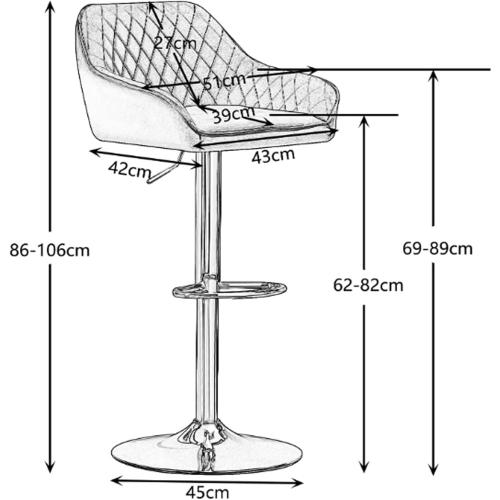 Présentation de Tabourets Bar Cuir Synthétique, Repose Pied Métallique, Gris en situation