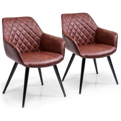 Présentation Chaise Harry Kare Design, lot de 2, marron, rétro