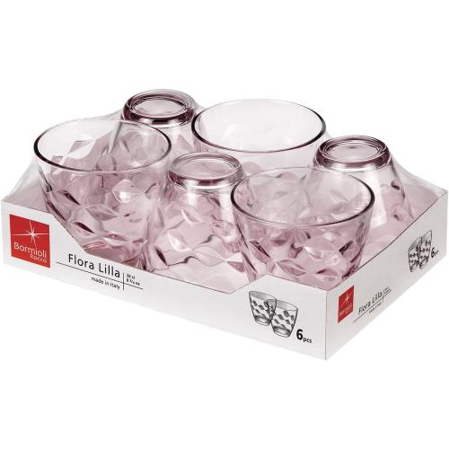 Présentation de Bormioli Rocco Flora Lot 6 Verres Eau Rose en situation