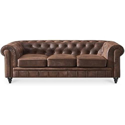 Présentation Canapé Chesterfield Vintage 3 Places, Style Intemporel, Confort Luxueux