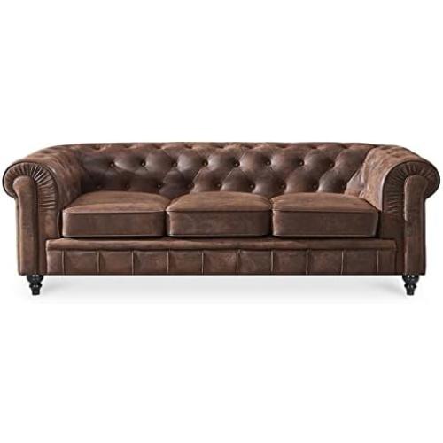 Présentation de Présentation Canapé Chesterfield Vintage 3 Places, Style Intemporel, Confort Luxueux