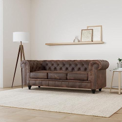 Canapé Chesterfield Vintage 3 Places, Style Intemporel, Confort Luxueux en situation