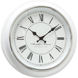 Présentation Horloge analogique Boltze Yella, chiffres romains, blanc