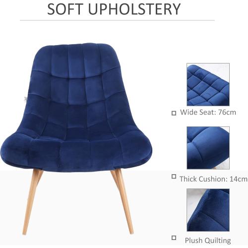 Présentation de Zoom sur Fauteuil Moderne Tapis Bleu, Assise Extra Large Confortable