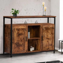 Buffet 2 Portes Dayton IDMarket, Effet Vieilli, Design Industriel en situation