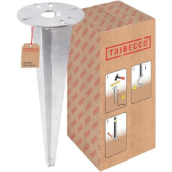 Présentation Piquet enfoncer TRIBECCO, acier galvanisé, lampe jardin