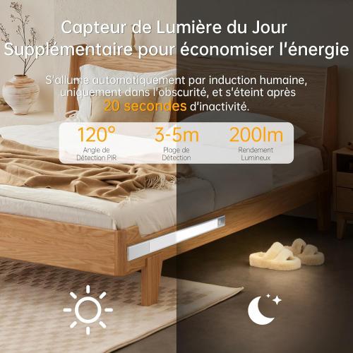 Présentation de Zoom sur REYLAX Lampe LED Détection Mouvement, Luminosité 3 Couleurs