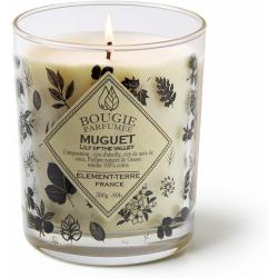 Présentation Bougie Parfumée Muguet, 50 Heures, Brun, 200g