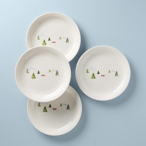 Présentation de Assiettes porcelaine Lenox 893508 Profile Snow Day, Blanc en situation