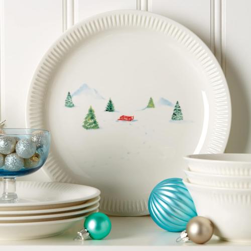 Présentation de Zoom sur Assiettes porcelaine Lenox 893508 Profile Snow Day, Blanc