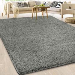 Présentation Tapis Shaggy Doux, Épais, Qualité Allemande, Gris