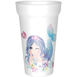 Présentation Ecolocup Gobelet Sirène Personnalisé Enfant Blanc 25cl