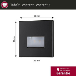 Applique LED encastrable Paulmann Wand EBL Edge 93094 blanc chaud en situation