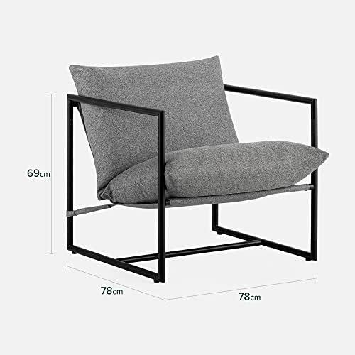 Présentation de Zoom sur Fauteuil suspendu ZINUS Aidan style moderne, gris clair rembourré flocons mousse