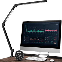 Présentation Lampe de Bureau EYOCEAN LED, Bras Pivotant avec Pince - Protection des Yeux et Température Réglable