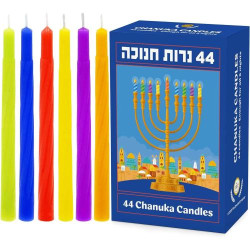 Présentation Bougies multicolores Chanouka, The Dreidel Company