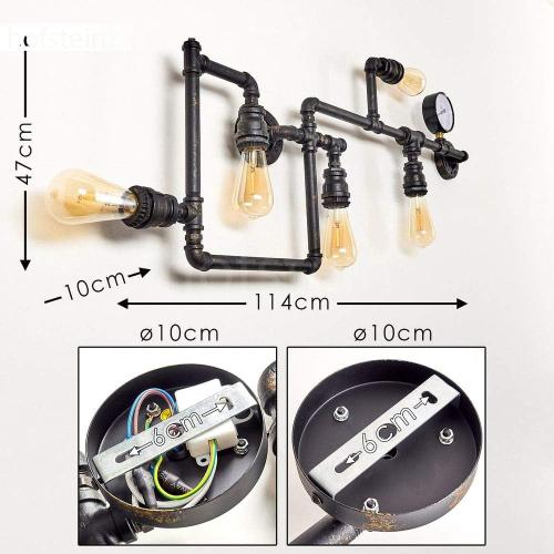 Présentation de Zoom sur Applique Kolyma métal rouille, lampe industrielle vintage